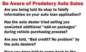 Community Announcement #3 - Predatory Auto Sales